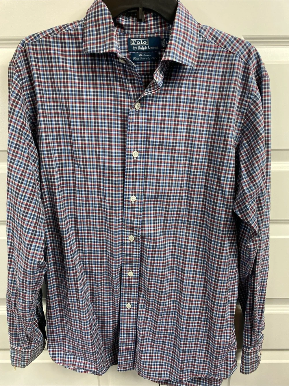 Polo Ralph Lauren Westerton Fine Two Ply 100 Large Plaid Vintage Preppy Shirt